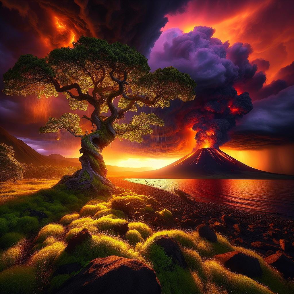 Erupting Shadows at Dusk