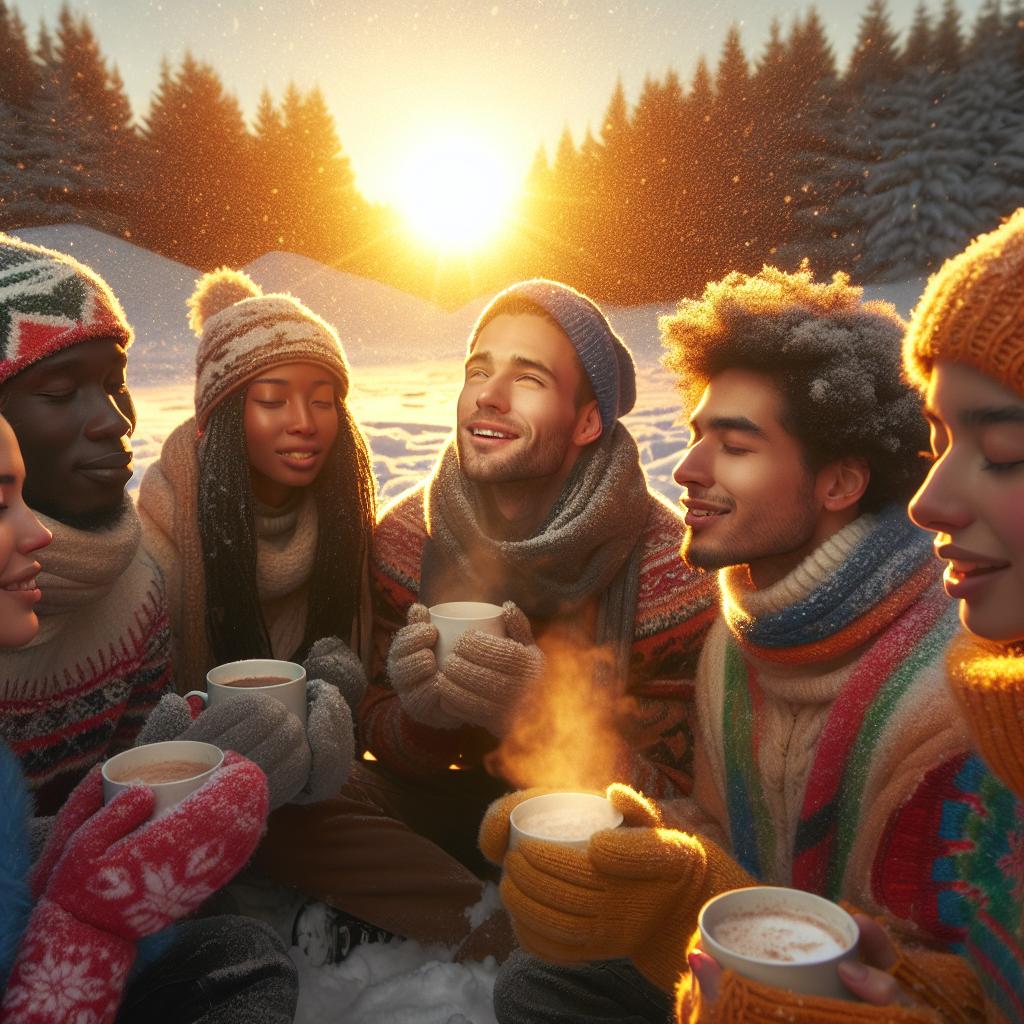 Dawn's Embrace in Snow