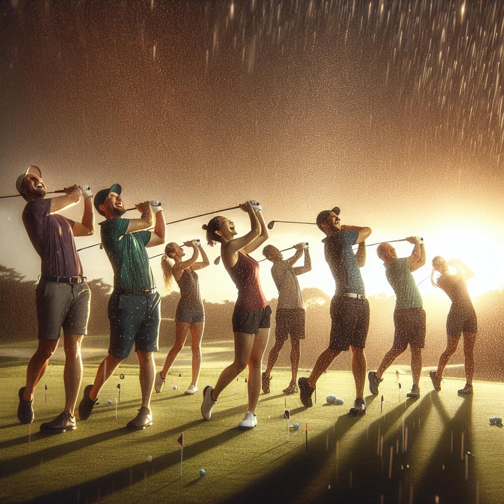 Joyful Golfing in the Rain