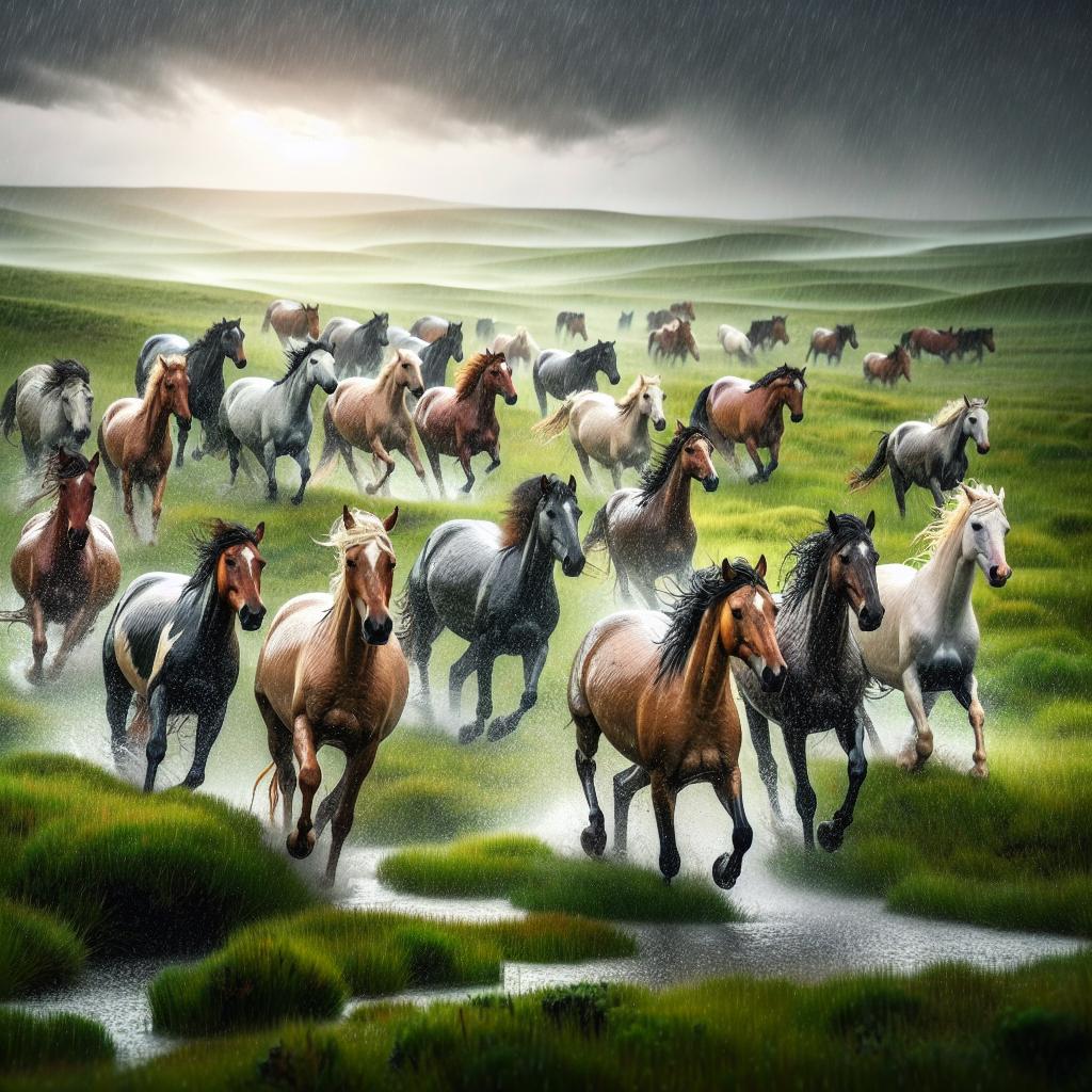 Galloping Serenity in Rain