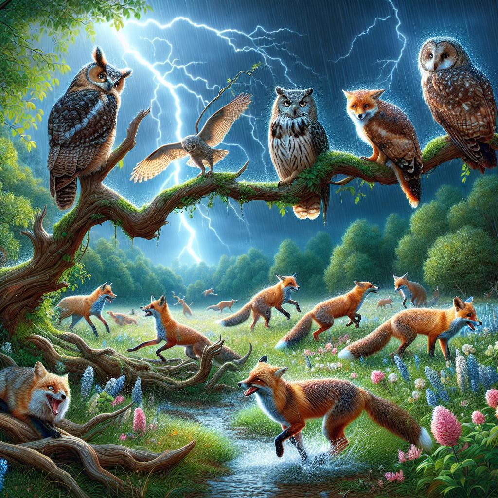 Stormy Night Wildlife Dance