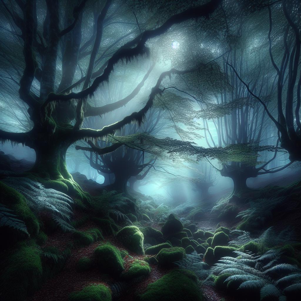 Moonlit Whispering Woods