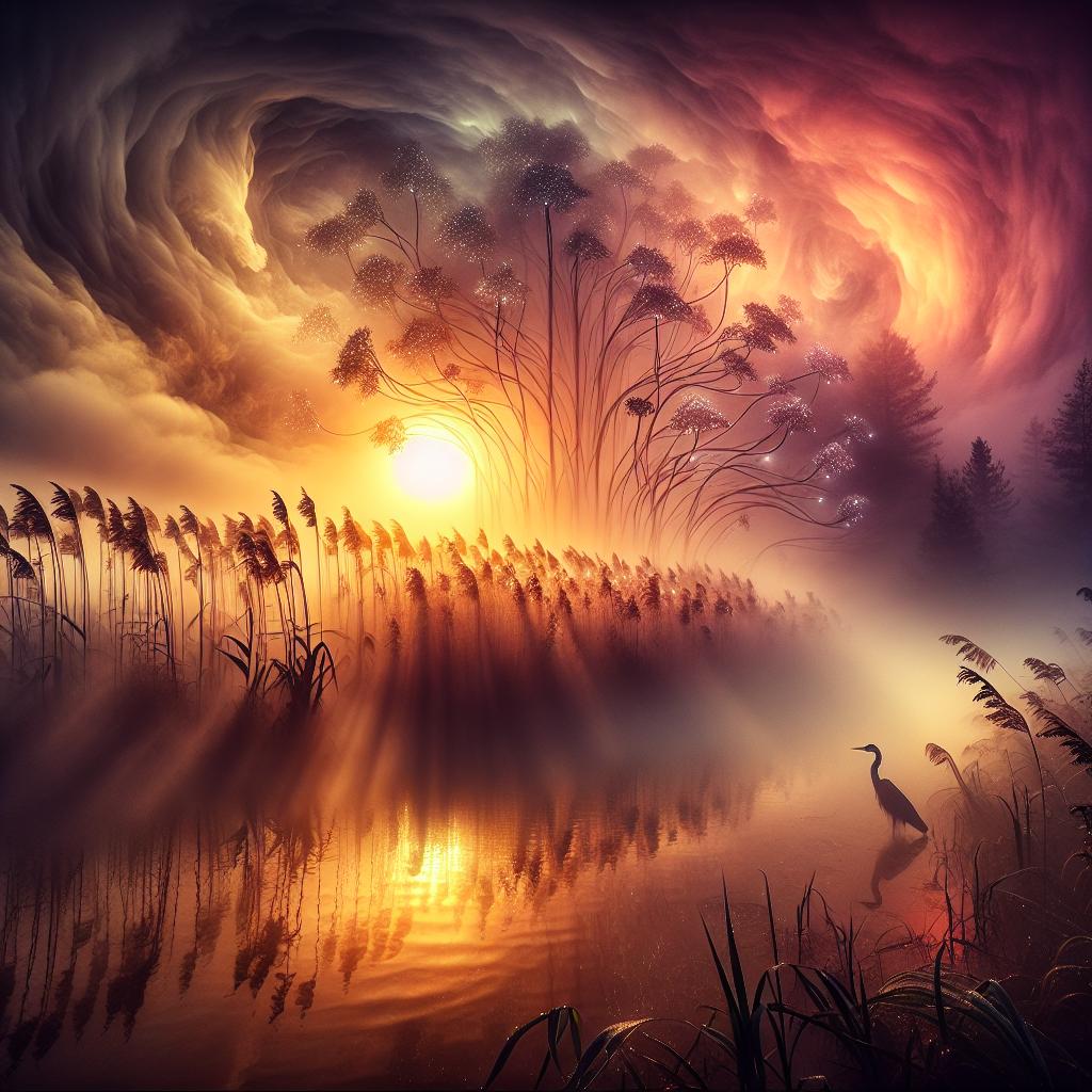Misty Marshlands at Dusk
